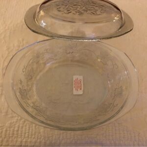 Princess House Fantasia Covered Casserole/Baking Dish Frosted Bottom NWOB